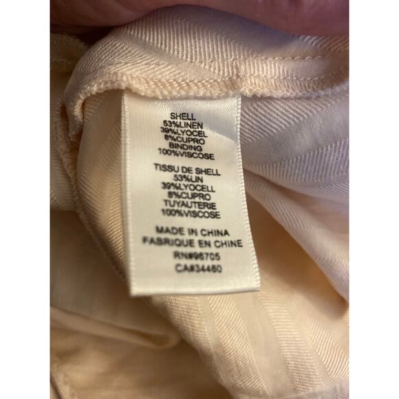 Rebecca Taylor Textured Stripe Peplum Top linen blend in Creme size 6 - Picture 11 of 12